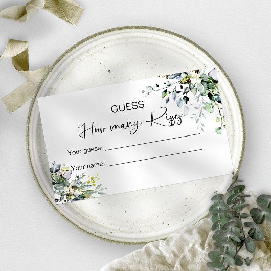 Carte D'accompagnement Devinez combien de baisers jeu nuptial