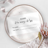 Carte D'accompagnement Devinez combien de baisers jeu nuptial