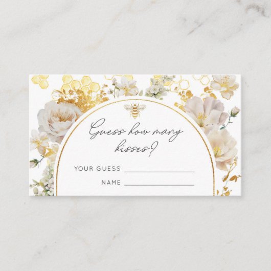 Carte D'accompagnement Devinez combien de baisers jeu nuptiale (Devant)