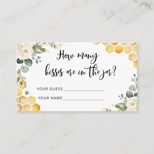 Carte D'accompagnement Devinez combien de baisers jeu nuptiale (Devant)