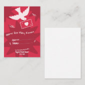 Carte D'accompagnement Devinez combien de baisers jeu Pigeon Blanc Lettre (Devant / Derrière)