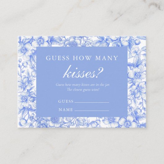 Carte D'accompagnement Devinez combien de baisers jeu quelque chose de bl (Devant)