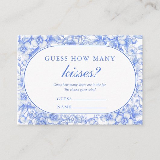 Carte D'accompagnement Devinez combien de baisers Jeu Victoria Quelque ch (Devant)
