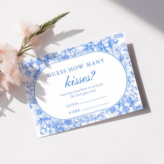 Carte D'accompagnement Devinez combien de baisers Jeu Victoria Quelque ch