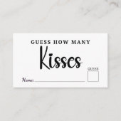 Carte D'accompagnement Devinez combien de baisers Mariage Fête des mariée (Devant)
