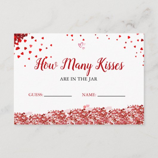 Carte D'accompagnement Devinez combien de Baisers sont dans le bocal Douc (Devant)