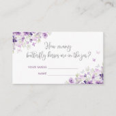 Carte D'accompagnement Devinez combien de bisous papillon argent violet (Devant)