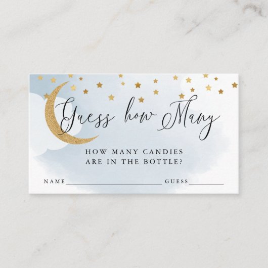 Carte D'accompagnement Devinez combien de bleu sur la lune Guess Card (Devant)