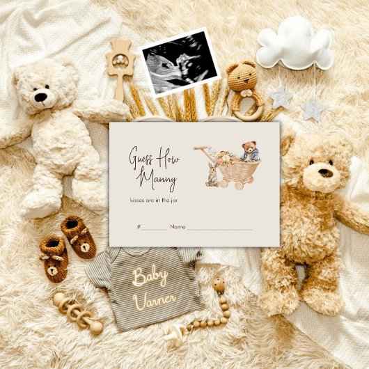 Carte D'accompagnement Devinez combien de Boho Nursery Baby shower jeu