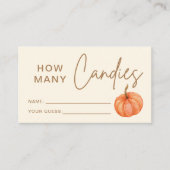 Carte D'accompagnement Devinez combien de bonbons Baby shower Citrouille  (Devant)