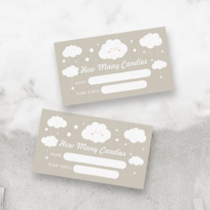 Carte D'accompagnement Devinez combien de bonbons Baby shower nuageux jeu