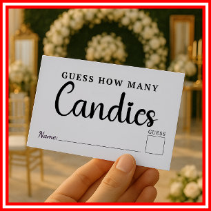 Carte D'accompagnement Devinez combien de bonbons Jeu de mariage et de sh