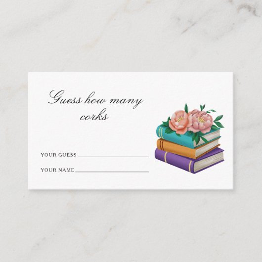 Carte D'accompagnement Devinez combien de bouchons de douche nuptiale Liv (Devant)
