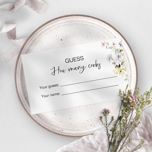 Carte D'accompagnement Devinez combien de bouchons jeu de mariage