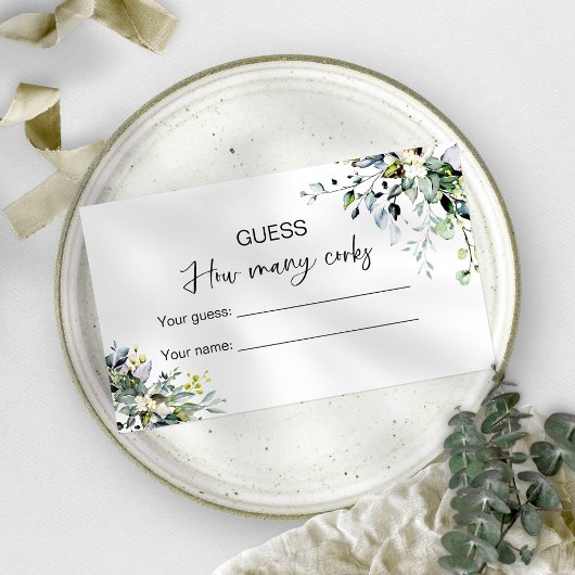 Carte D'accompagnement Devinez combien de bouchons jeu de mariage