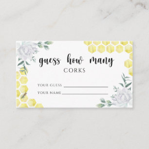 Carte D'accompagnement Devinez combien de bouchons jeu de mariage abeille