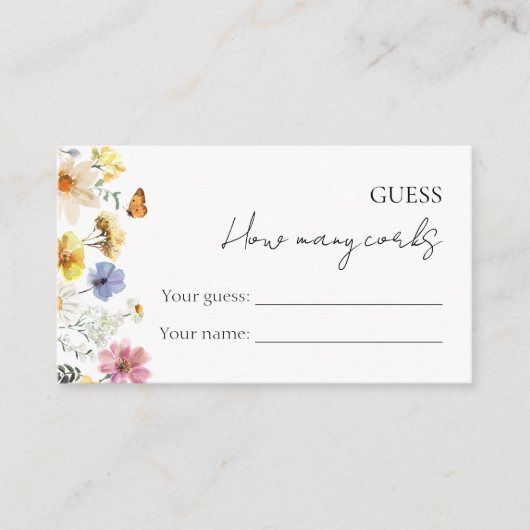 Carte D'accompagnement Devinez combien de bouchons | Réception de mariage (Devant)