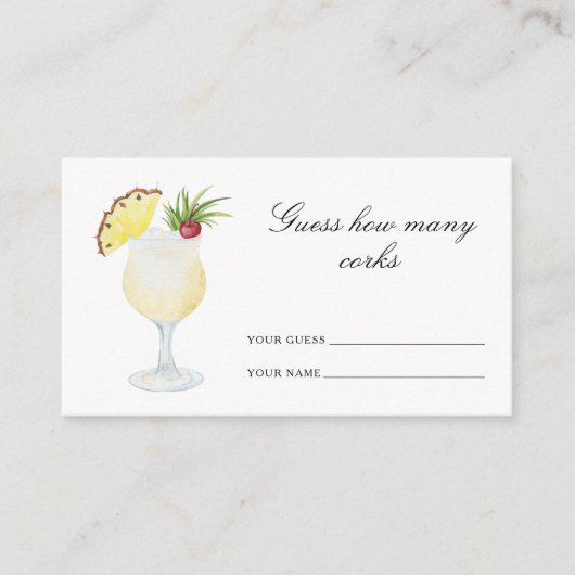 Carte D'accompagnement Devinez combien de bouchons Shower de mariage Cock (Devant)