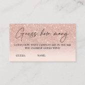 Carte D'accompagnement Devinez combien de bougies jeu de mariée en or ros (Devant)