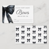 Carte D'accompagnement Devinez combien de Bows Black Fête des mariées jeu (Devant / Derrière)