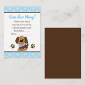 Carte D'accompagnement Devinez combien de Brown Chien Chien Baby shower J (Devant / Derrière)