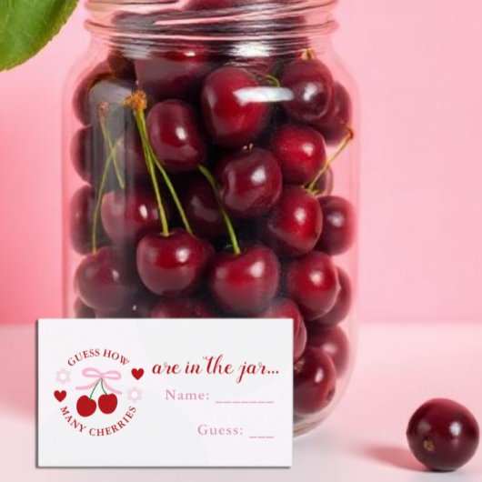 Carte D'accompagnement Devinez combien de cerises Shower de mariage