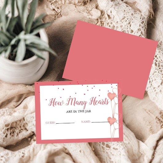 Carte D'accompagnement Devinez combien de Coeurs sont dans la bocal douch