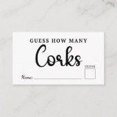 Carte D'accompagnement Devinez combien de Corks Mariage Fête des mariées  (Devant)