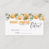 Carte D'accompagnement Devinez combien de cuties baby shower jeu (Devant)