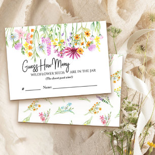 Carte D'accompagnement Devinez combien de Fleur sauvage Meadow Game Card