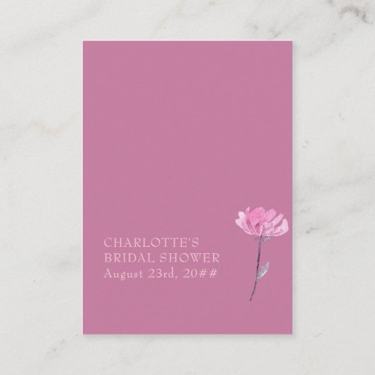 Carte D'accompagnement Devinez combien de graines Fleurs sauvages Guesser (Dos)