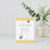 Carte D'accompagnement Devinez combien de Grey Bumble Bee Baby shower jeu (Debout devant)