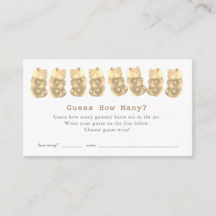 Carte D'accompagnement Devinez combien de Gummy Bears Gold Baby shower je