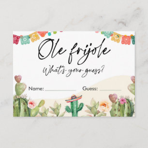 Carte D'accompagnement Devinez combien de haricots Ole Frijole Douche Car