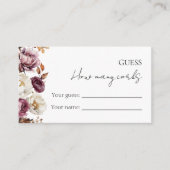 Carte D'accompagnement Devinez combien de lièges | Fête des mariées d'aut (Devant)