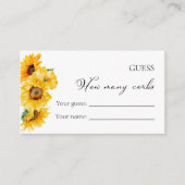 Carte D'accompagnement Devinez combien de lièges | Sunflowe Fête des mari (Devant)