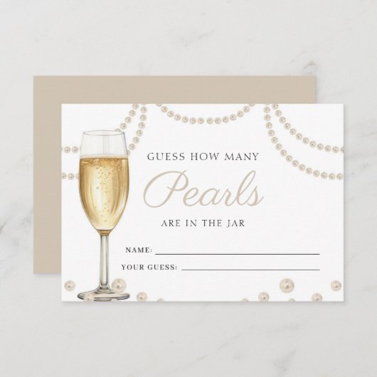 Carte D'accompagnement Devinez combien de perles de poursuites Fête des m (Devant / Derrière)