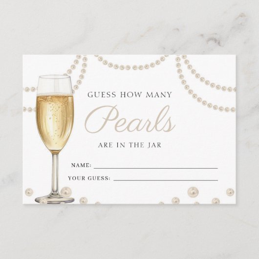 Carte D'accompagnement Devinez combien de perles de poursuites Fête des m (Devant)