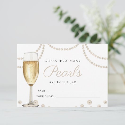 Carte D'accompagnement Devinez combien de perles de poursuites Fête des m (Debout devant)