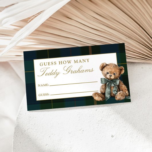 Carte D'accompagnement Devinez combien de Teddy Grahams Jeu de Baby Showe