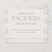 Carte D'accompagnement Devinez combien de tétines Jeu de baby shower mini (Devant)