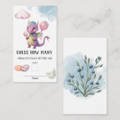 Carte D'accompagnement Devinez combien d'oeufs de Dragon Baby shower jeu (Devant / Derrière)