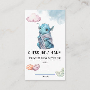 Carte D'accompagnement Devinez combien d'oeufs de Dragon Baby shower jeu