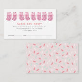Carte D'accompagnement Devinez combien d'ours de gummy Baby shower rose j (Devant / Derrière)