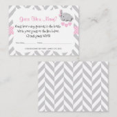 Carte D'accompagnement Devinez combien - Eléphant rose (Devant / Derrière)