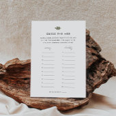 Carte D'accompagnement Devinez le jeu du Baby shower d'âge