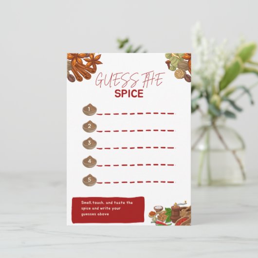 Carte D'accompagnement Devinez le jeu Spice Party (Debout devant)