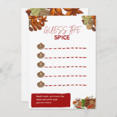 Carte D'accompagnement Devinez le jeu Spice Party (Devant / Derrière)