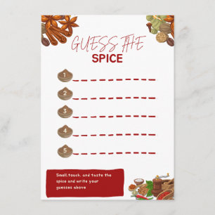 Carte D'accompagnement Devinez le jeu Spice Party
