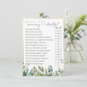 Carte D'accompagnement Devinez Qui Maman ou Papa Bébé Animaux Baby shower (Debout devant)